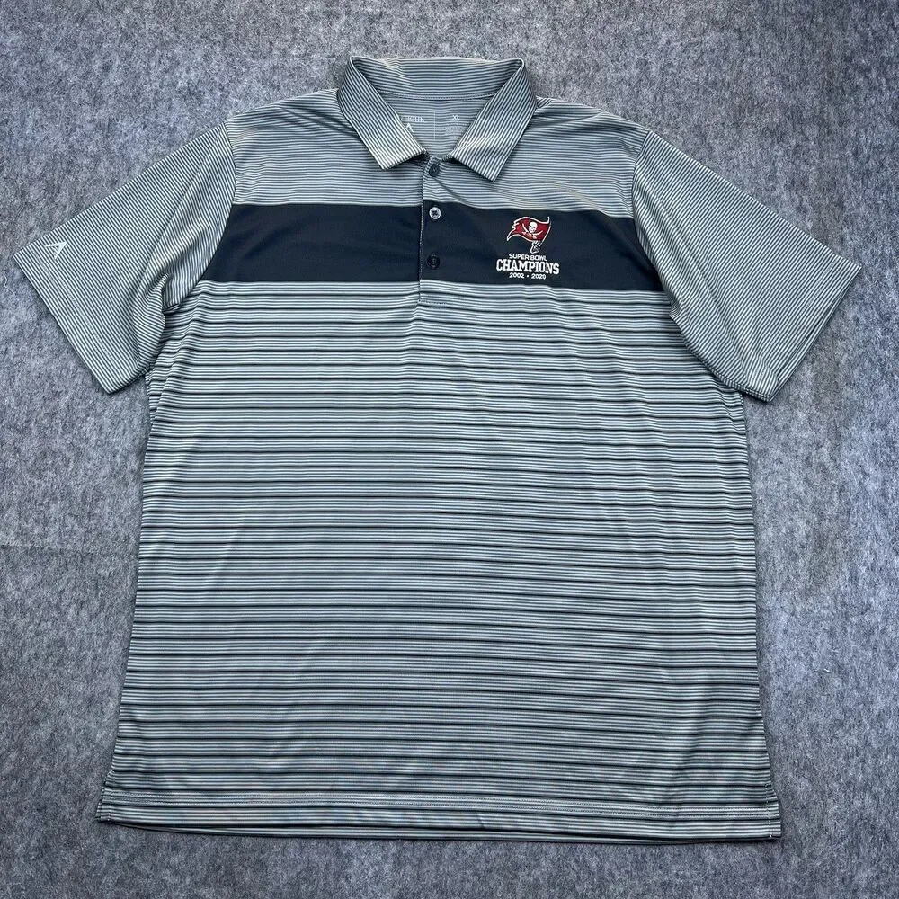 Antigua Men's Performance Polo Tampa Bay Buccaneers Embroidered Gray Golf Sz XL